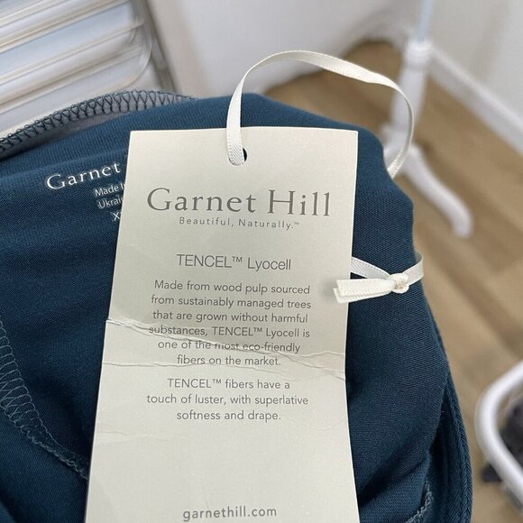 NWT Garnet Hill Kimono Sleeve Jumpsuit Stretch Wide Leg Cropped Teal size XS - Picture 12 of 13